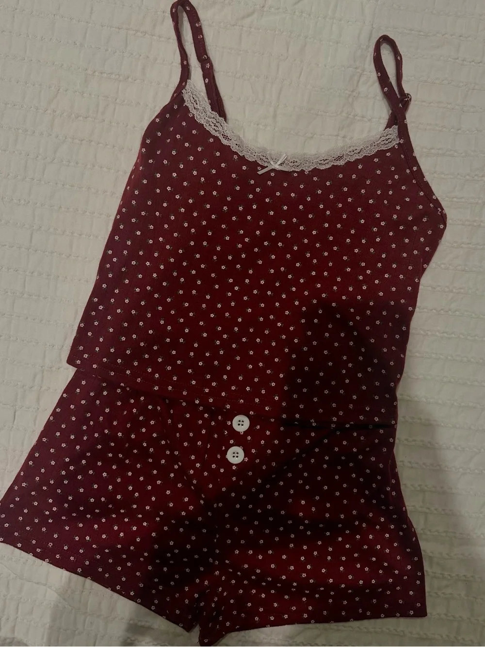 Red & white floral women’s pj set